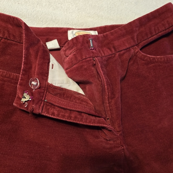 Talbots petite red velour pants - Picture 4 of 6